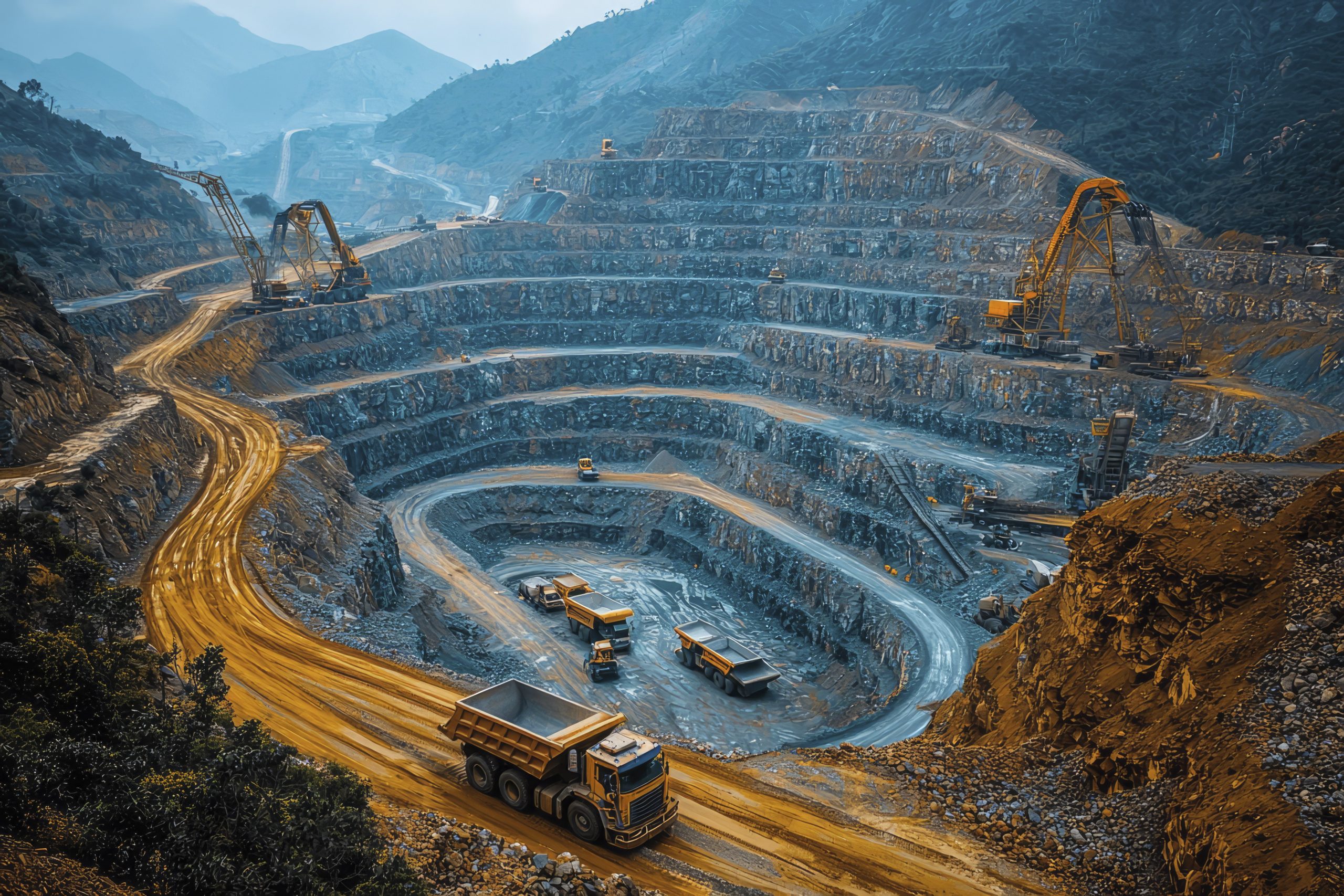openpit-mine-with-excavators-haul-trucks